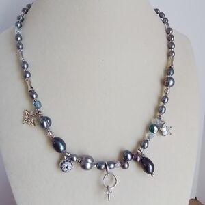 Elegant Dark Freshwater Pearl Necklace